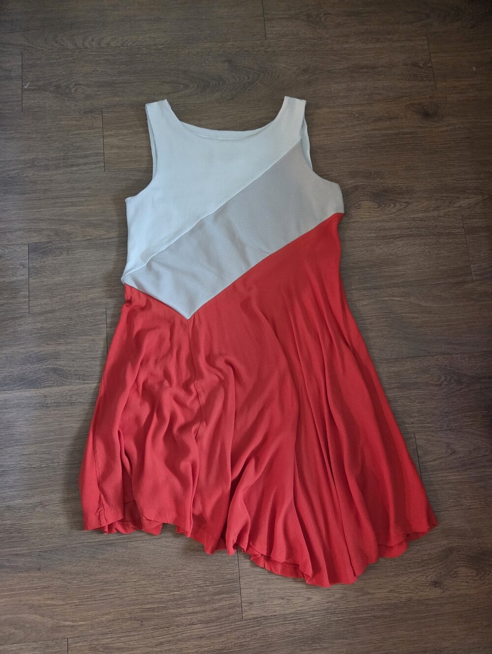 Anthropologie Maeve Cameron Colorblock Midi Dress Orange